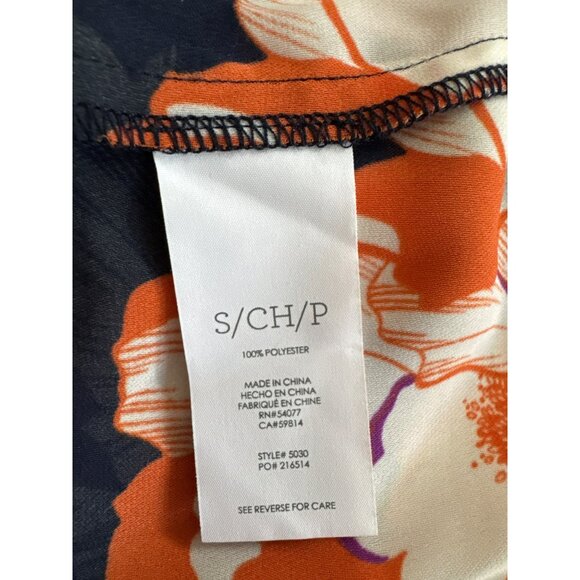 CAbi Style 5030 Womens Floral Blossom Tiered Blouse Top Small Blue Short Sleeve - Picture 5 of 5